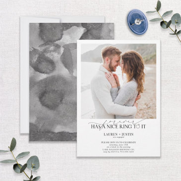 forever has a nice ring photo engagement party invitation