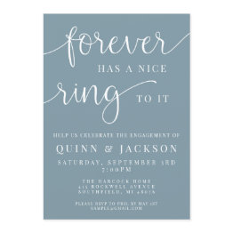 Small Forever Has A Nice Ring To It Engagement Invite Front View