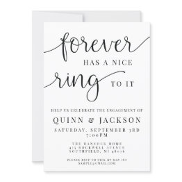 Small Forever Has A Nice Ring To It Engagement Invite Front View