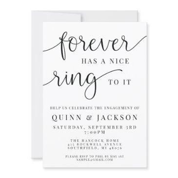 forever has a nice ring to it engagement invite