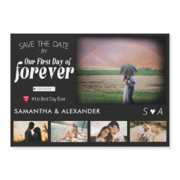 Small Forever Movie Poster 5 Photo Wedding Save The Date Magnetic Invitation Front View