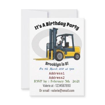 forklift cartoon illustration invitation