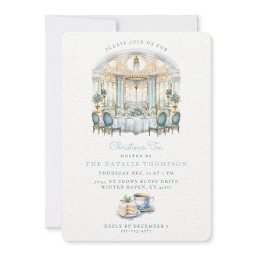 formal dining room table | christmas tea invitation