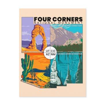 four corners national monument with national parks postinvitations