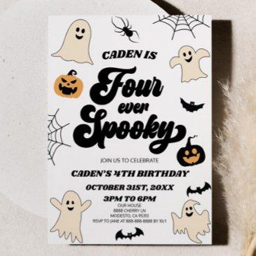 four ever spooky fourth 4th birthday party invitation