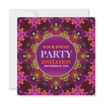 fractal embroidery mandala party invitation