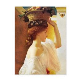 Small Frederic Leighton Girl With Basket Of Fruit Cc0953 Postinvitations Front View