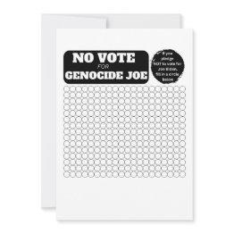 Small Free Palestine - No Vote For Genocide Joe - Pledge Invitation Front View