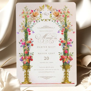 french vintage victorian save the date invitation