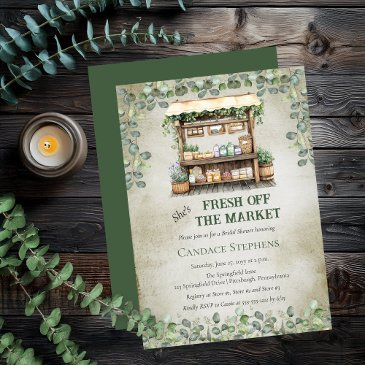fresh off the market farm stand bridal shower invitation