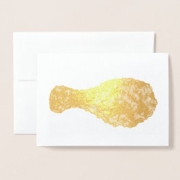 Small Fried Chicken Leg Drumstick Soul Food Cooking Foil Invitations Front View