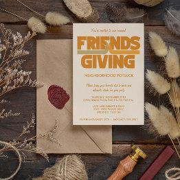 Small Friendsgiving Thanksgiving Potluck Party Invitation Front View