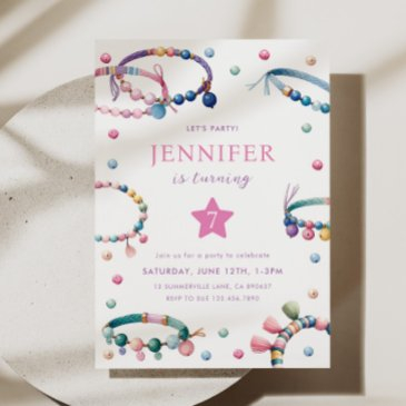 friendship bracelet birthday party invitation