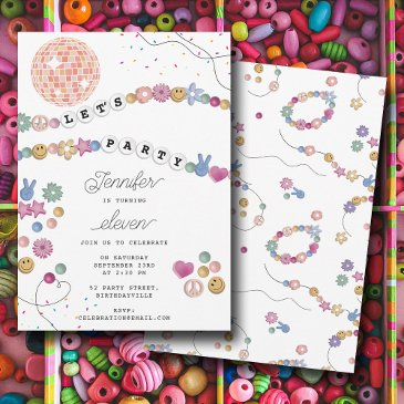 friendship bracelet girl jewelry birthday party invitation