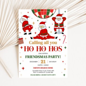 friendsmas santa funny christmas party invitation