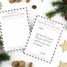 Small From The Desk Of Santa's Elves Blank Christmas Note Invitations Front View