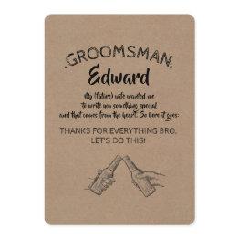 Small From The Heart - Funny Groomsman Proposal Invitation Front View