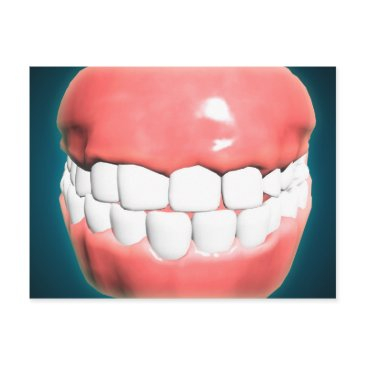 front view of human mouth with teeth and gums postinvitations