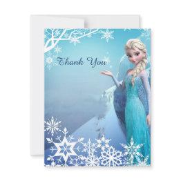 Small Frozen Elsa Birthday Party Thank You Front View