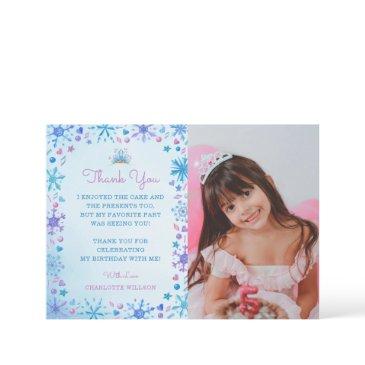 frozen fairy tale ice princess crown birthday thank you invitations