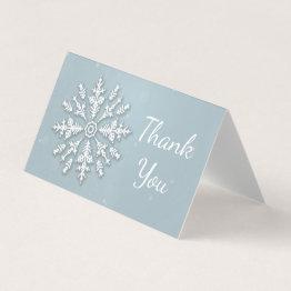 Small Frozen Snowflake Winter Christmas Thank You Front View