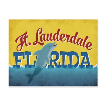 ft lauderdale florida dolphin retro vintage travel postinvitations