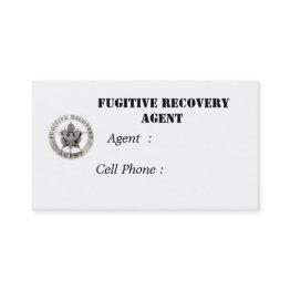 Small Fugitive Recovery Agent Business Invitations Front View