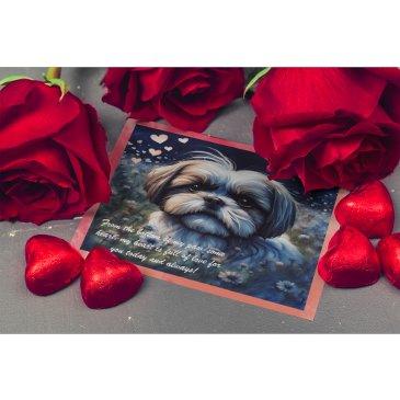 full of love cute shih tzu valentine's day holiday postinvitations