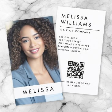 full photon moder minimalist qr code white business invitations