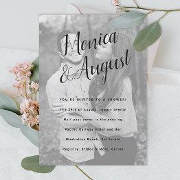 Small Fun And Casual Names Photo Couples Wedding Shower Invitation Front View