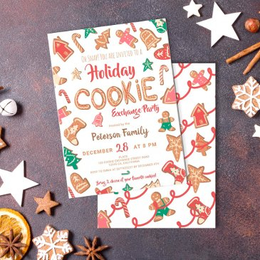 fun christmas cookie exchange party swap invitation