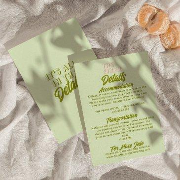 fun colorful retro funky modern wedding details  enclosure invitations