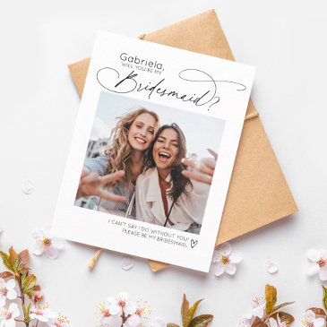 fun cute photo bridesmaid proposal invitations template