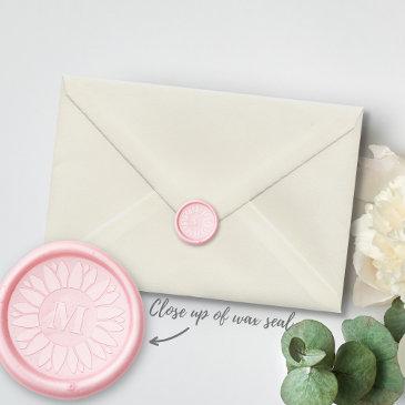 fun flower simple monogram initial custom floral wax seal sticker