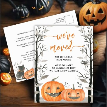 fun halloween pumpkin we have moved change address announcement postinvitations