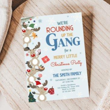 fun reindeer christmas party invitation