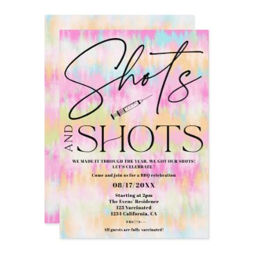 fun tie dye shots vaccination celebration invitation