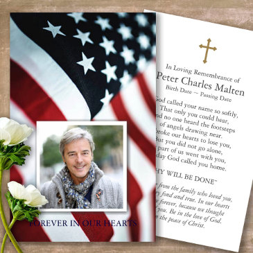 funeral american flag prayer sympathy invitations
