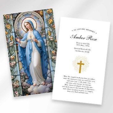 funeral loss hail mary prayer sympathy invitations