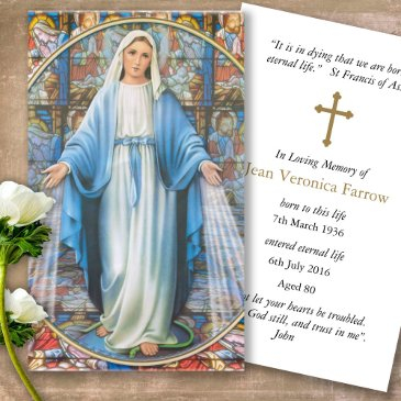 funeral loss hail mary prayer sympathy invitations