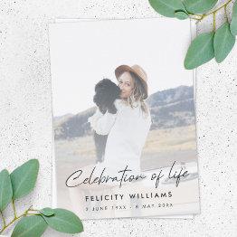 Small Funeral Memorial | Informal Celebration Of Life Invitation Front View