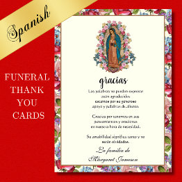 Small Funeral Religious Guadalupe Condolence Sympathy Thank You Invitations Front View