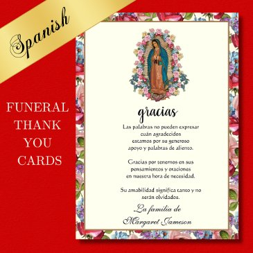 funeral religious guadalupe condolence sympathy thank you invitations