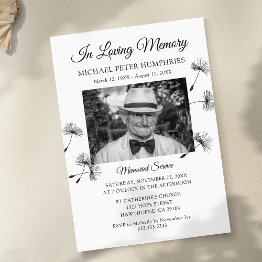 Small Funeral Service | Celebration Of Life Photo Invitation Front View