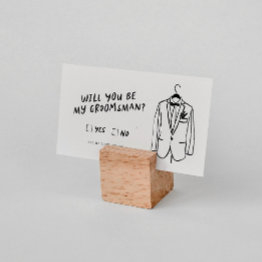 Small Funky Retro | Will You Be My Groomsman Proposal Enclosure Invitations Front View