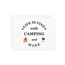 Small Funnt Camping And Wine Sayings Holiday Postinvitations Front View