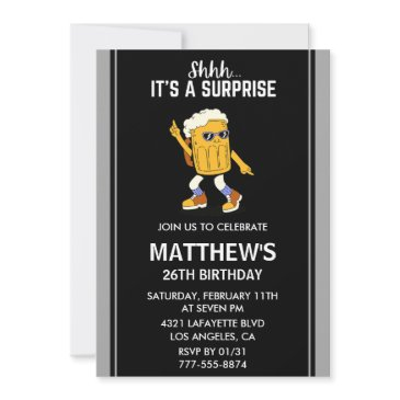 funny 26th birthday invitation beer surprise party