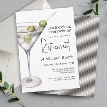funny 5 o'clock everywhere retirement party invitation
