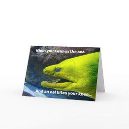 Small Funny Amore (a Moray) Valentine Holiday Invitations Front View