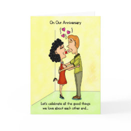 Small Funny Anniversary Invitations: Celebrate Love Him Or Her Invitations Front View